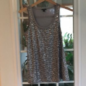 Express silver sequined tank
